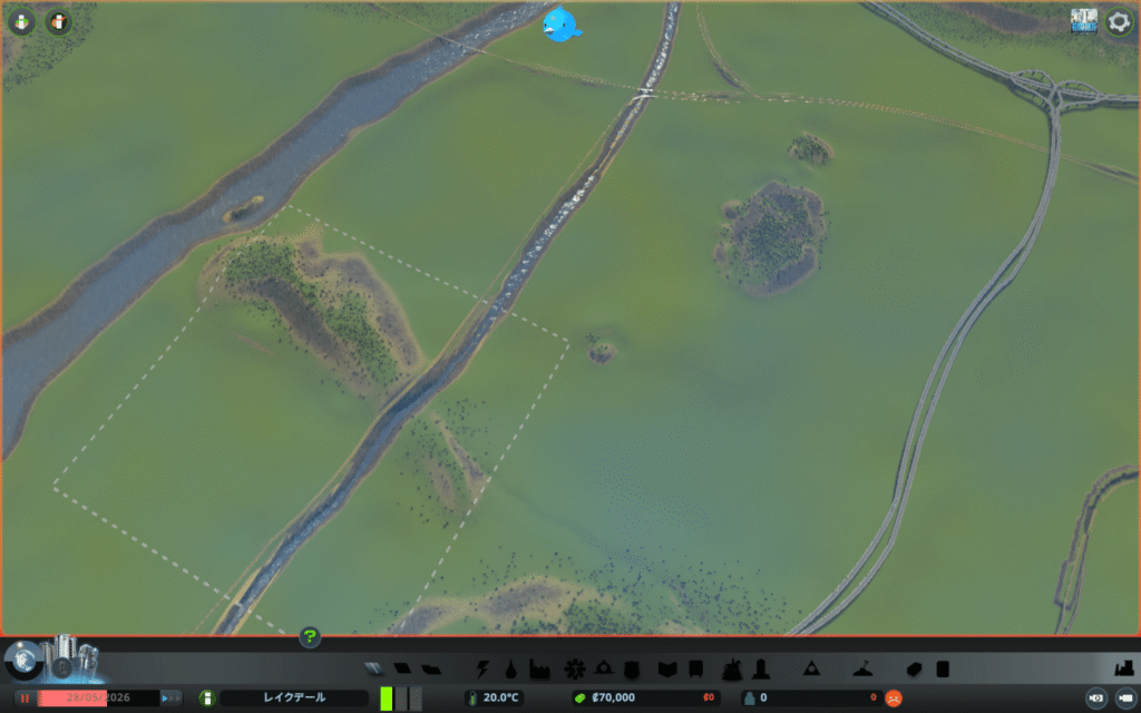 Cities: Skylines で倉敷の開始直後