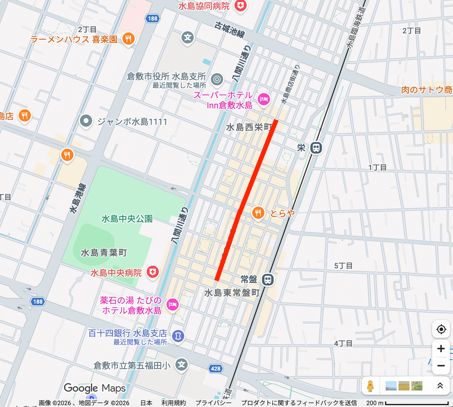 水島土曜夜市会場の地図