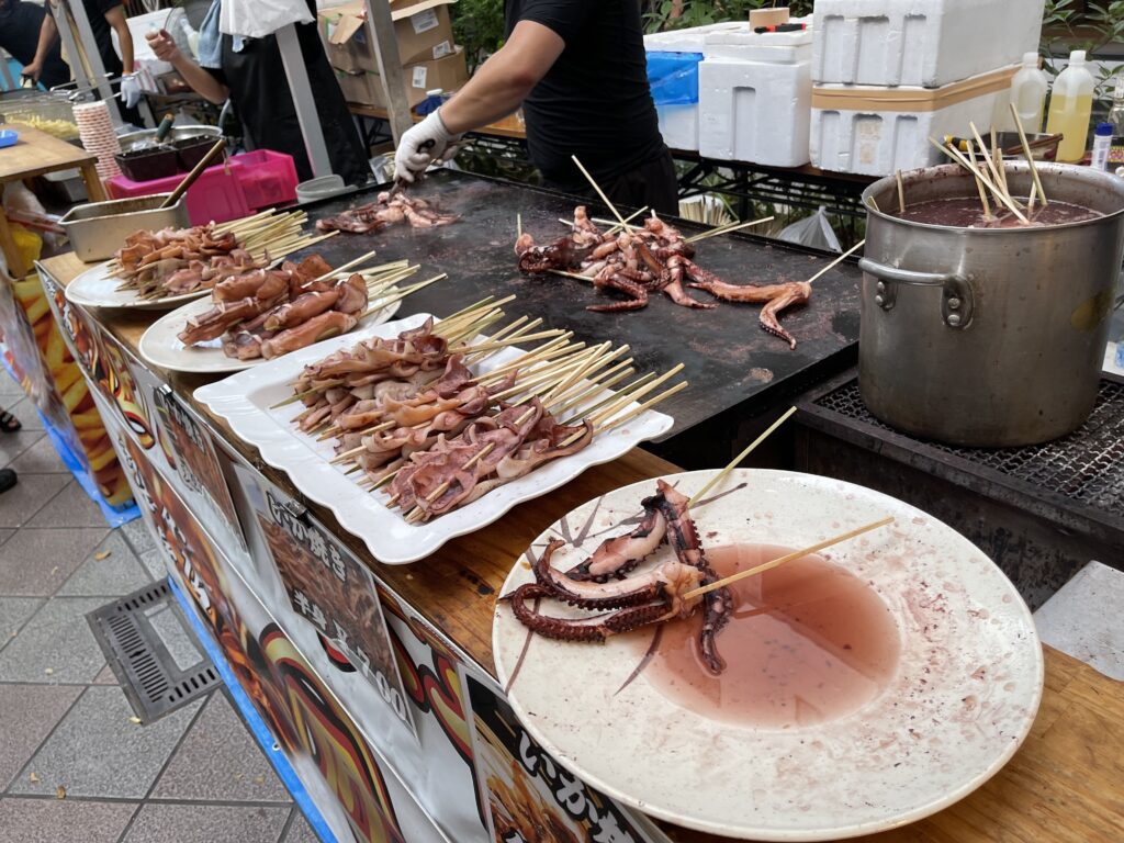 イカ焼きの屋台